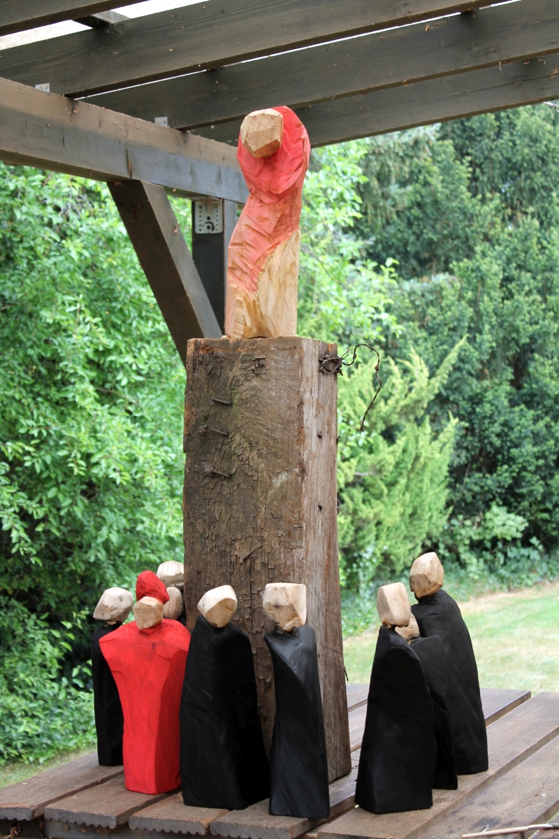 in Vorbereitung auf den Kirchentag - Farbproben