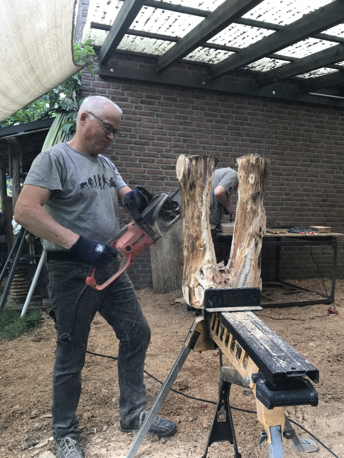 Edwin mit der Säge